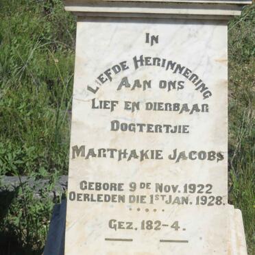 JACOBS Marthakie 1922-1928