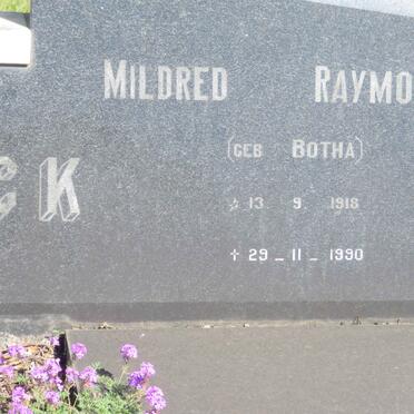 KOCK Jacobus Johannes Christiaan 1911-1983 &amp; Mildred Raymond BOTHA 1918-1990