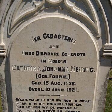 MEIRING Cathrina Johanna nee FOURIE 1878-1921