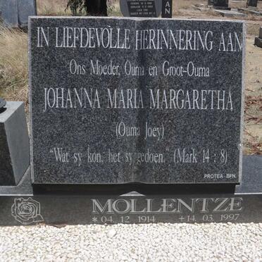 MOLLENTZE Johanna Maria Margaretha 1914-1997