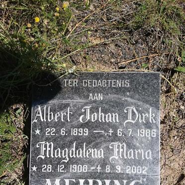 MEIRING Albert Johan Dirk 1899-1986 &amp; Magdalena Maria 1908-2002