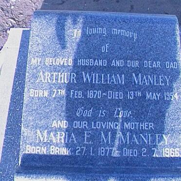 MANLEY Arthur William 1870-1954 &amp; Maria E.M. BRINK 1877-1966