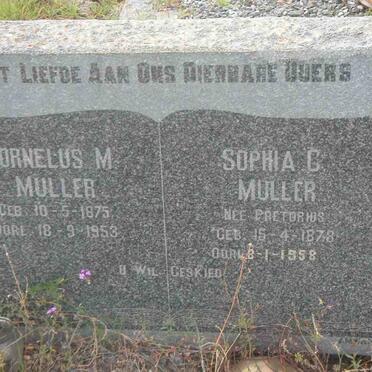 MULLER Cornelius M. 1875-1953 &amp; Sophia C. PRETORIUS 1878-1958
