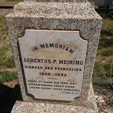 MEIRING Albertus P. 1866-1892
