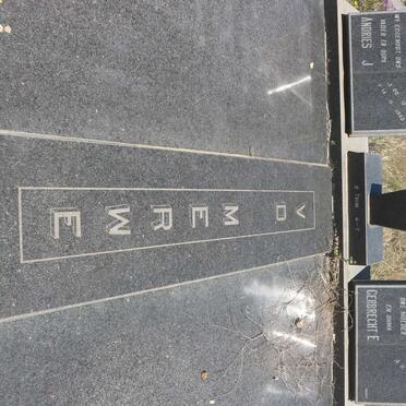 MERWE Andries J, v.d. 1921-1992 &amp; Gerbrecht E. 1927-