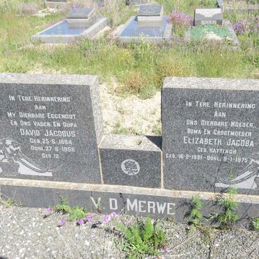 MERWE David Jacobus, v.d. 1884-1958 &amp; Elizabeth Jacoba HATTINGH 1891-1975
