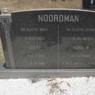 NOORDMAN Coert 1903-1982 &amp; Maria M. KLEINHANS 1906-1979