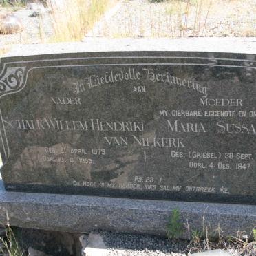 NIEKERK Schalk Willem Hendrik, van 1879-1958 &amp; Maria Sussana GRIESEL 1880-1947
