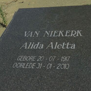 NIEKERK Francois Philippus, van 1921-1998 &amp; Alida Aletta 1917-2010