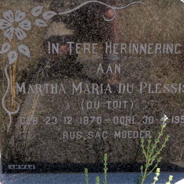 PLESSIS Martha Maria, du nee DU TOIT 1870-1957