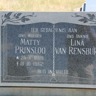 PRINSLOO Matty 1889-1962 :: VAN RENSBURG Lina