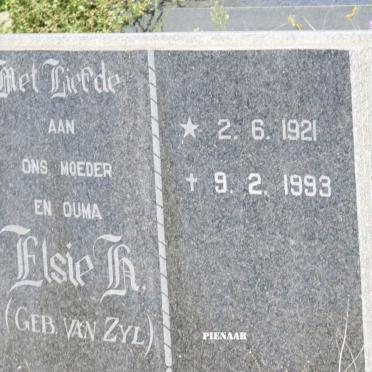 PIENAAR Elsie H. nee VAN ZYL 1921-1993