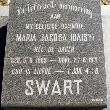 SWART Maria Jacoba nee DE JAGER 1889-1971