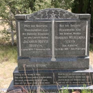 STEYN Jacobus Reitz 1876-1938 &amp; Hendrika Wilhelmina ALBERTYN 1883-1948