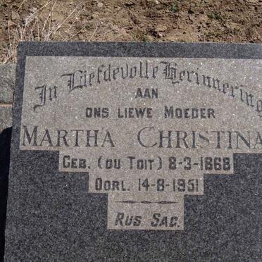 SWART Martha Christina nee DU TOIT 1868-1951