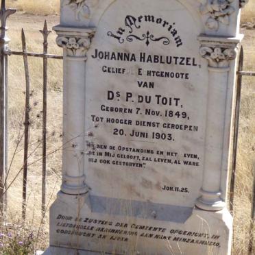 TOIT Johanna, du nee HABLUTZEL 1849-1903