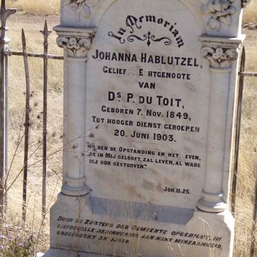 TOIT Johanna, du nee HABLUTZEL 1849-1903