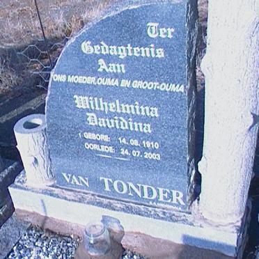 TONDER Wilhelmina Davidina, van 1910-2003