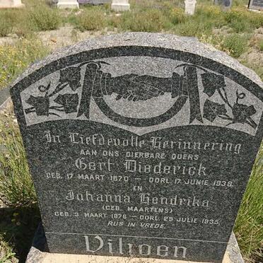VILJOEN Gert Diederick 1870-1938 &amp; Johanna Hendrika MAARTENS 1876-1935