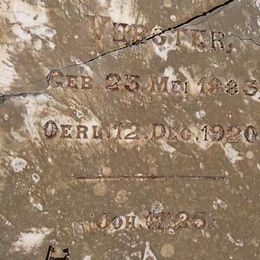 VERSTER Andries Olivier 1883-1920