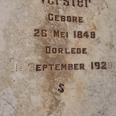 VERSTER Gerrit Pieter 1849-1929 &amp; Louisa Helena OLIVIER 1853-1922