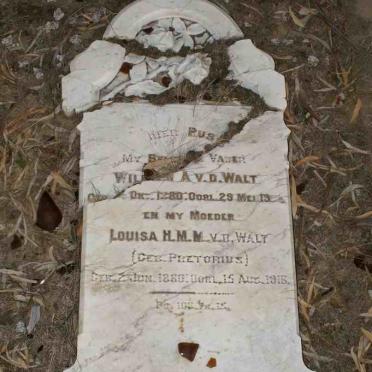 WALT Willem A, v.d. 1880-19?? &amp; Louisa H.M.M. PRETORIUS 1880-1915