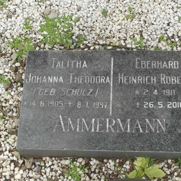 AMMERMANN Eberhard Heinrich Robert 1911-2010 &amp; Talitha Johanna Theodora SCHULZ 1905-1997