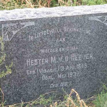 HEEVER Hester M., v.d nee VISAGIE 1849-1937