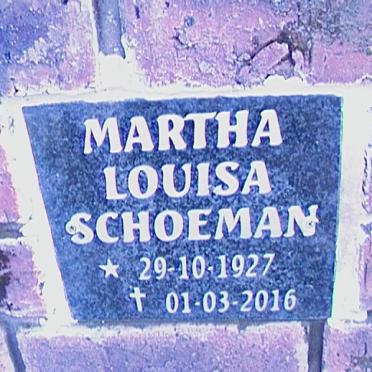 SCHOEMAN Martha Louisa 1927-2016