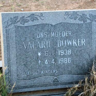 BOWKER Valarie 1938-1986