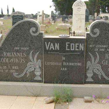 EDEN Johannes Lodewikus, van 1893-1981 &amp; Helena Gertruida 1897-1971