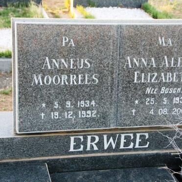 ERWEE Anneus Moorrees 1934-1992 & Anna Aletta Elizabeth BOSCH 1934-2002