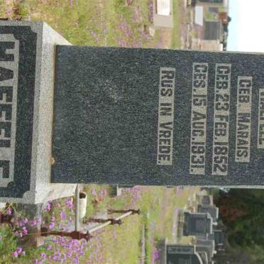 HAEFELE Elizabeth Catharina nee MARAIS 1852-1931