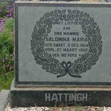 HATTINGH Salomina Maria nee SWART 1904-1952