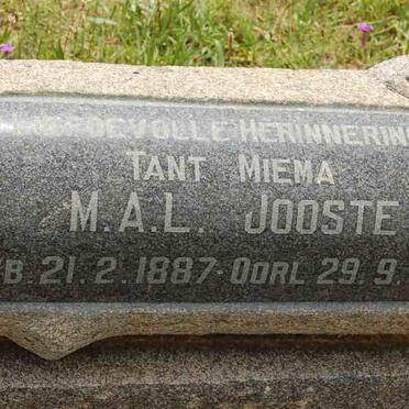 JOOSTE M.A.L. 1887-1964