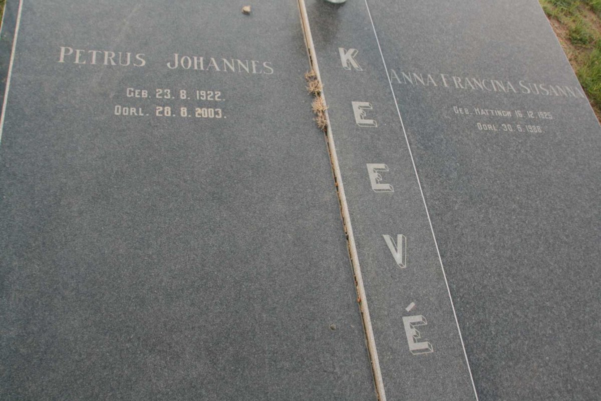 KEEVE Petrus Johannes 1922-2003 &amp; Anna Francina Susanna HATTINGH 1925-1988