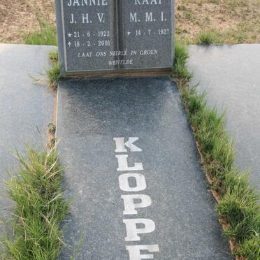 KLOPPER J.H.V. 1922-2001 &amp; M.M.I. 1927-