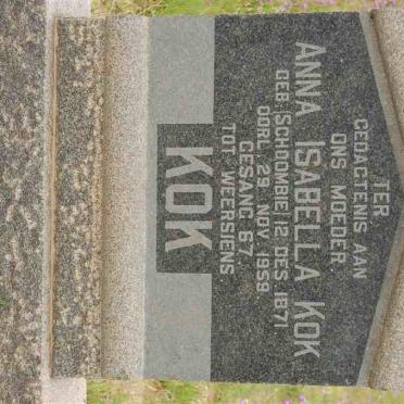 KOK Anna Isabella nee SCHOOMBIE 1871-1959