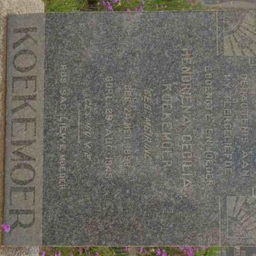 KOEKEMOER Hendriena Cecilia nee MEIRING 1893-1945