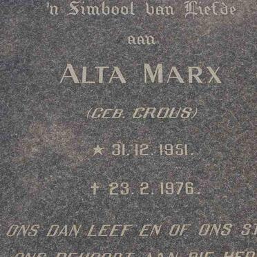 MARX Alta nee CROUS 1951-1976