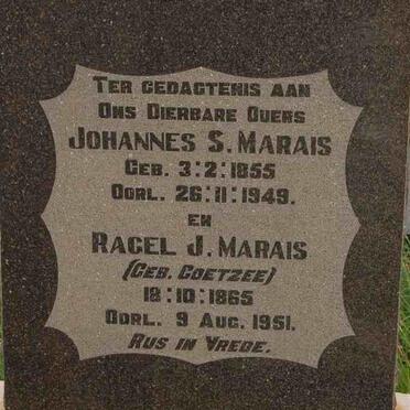 MARAIS Johannes S. 1855-1949 &amp; Ragel J. COETZEE 1865-1951