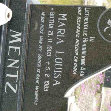 MENTZ Maria Louisa nee BOTHA 1903-1989