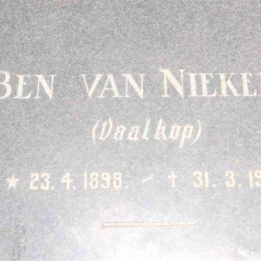 NIEKERK Ben, van 1898-1975