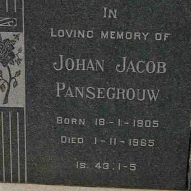 PANSEGROUW Johan Jacob 1905-1965