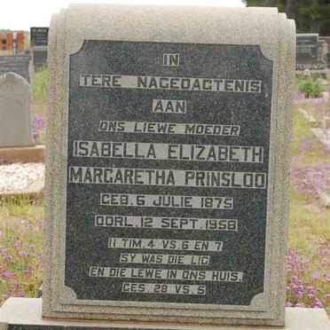 PRINSLOO Isabella Elizabeth Margaretha 1875-1958