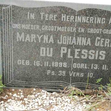 PLESSIS Maryna Johanna Gerdina, du 1898-1990
