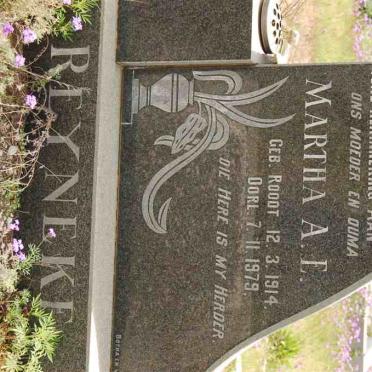 REYNEKE Martha A.E. nee ROODT 1914-1979