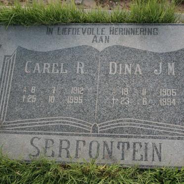 SERFONTEIN Carel R. 1912-1995 &amp; Dina J.M. 1905-1994