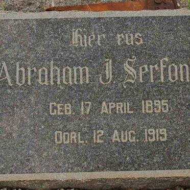 SERFONTEIN Abraham J. 1895-1919