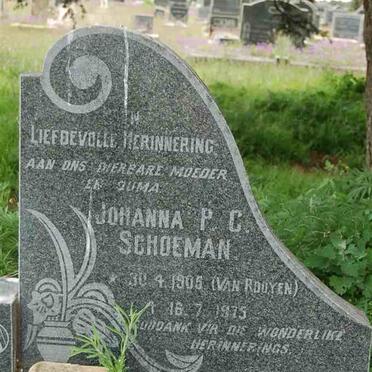 SCHOEMAN Johanna P.C. nee VAN ROOYEN 1905-1975